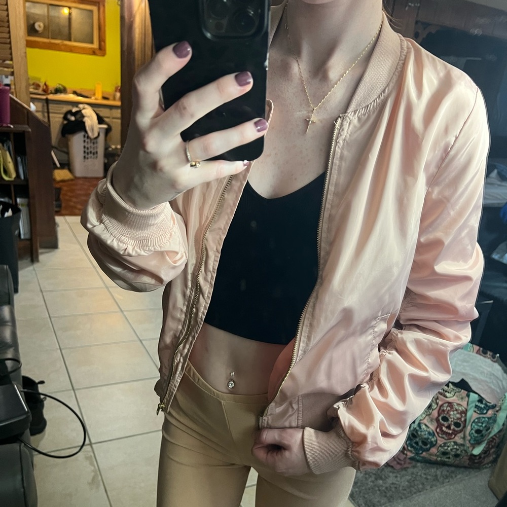 light pink bomber jacket